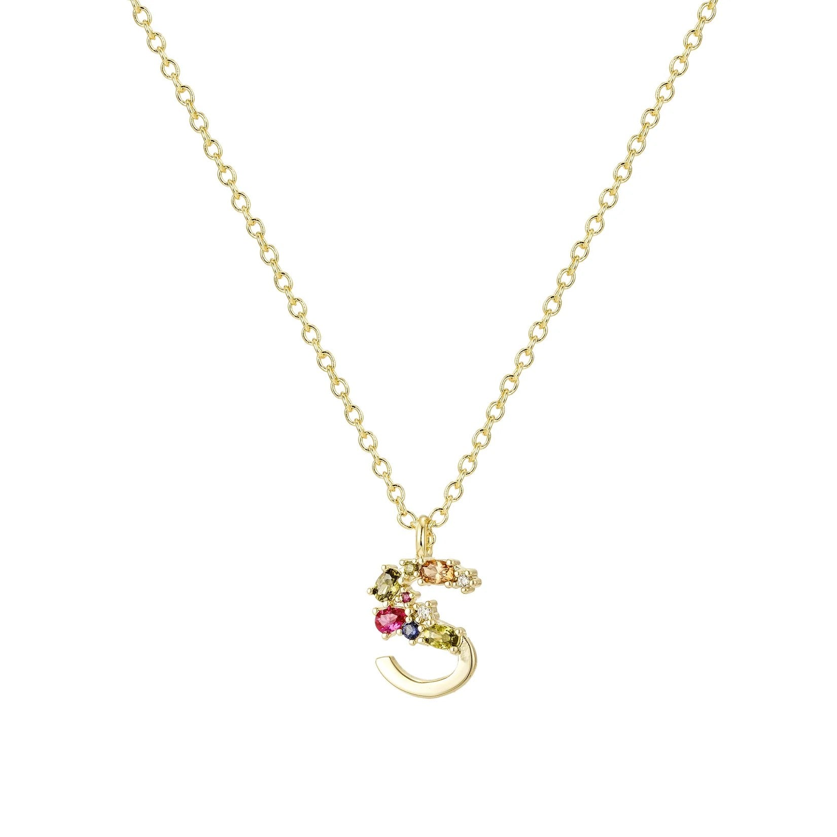 Carmela Collar Dorado con Inicial y Circonias