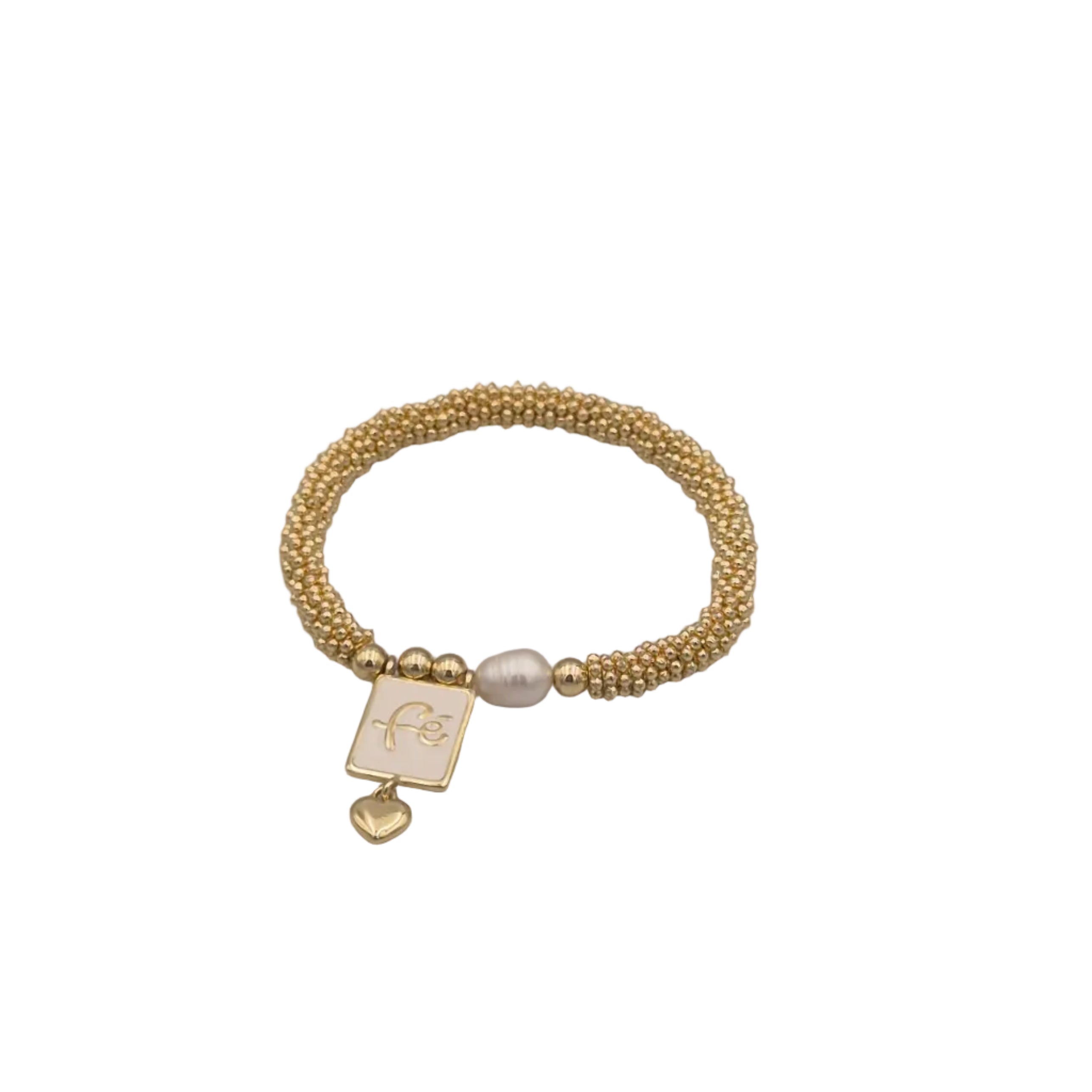 Moné Jewelry Pulsera Religiosa Perlas Medalla
