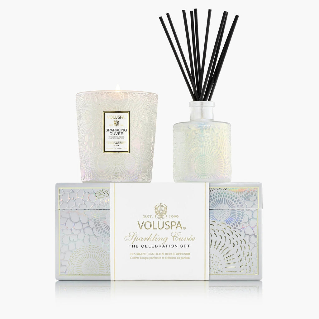 Voluspa Sparkling Cuvée Celebration Candle & Diffuser Gift Set