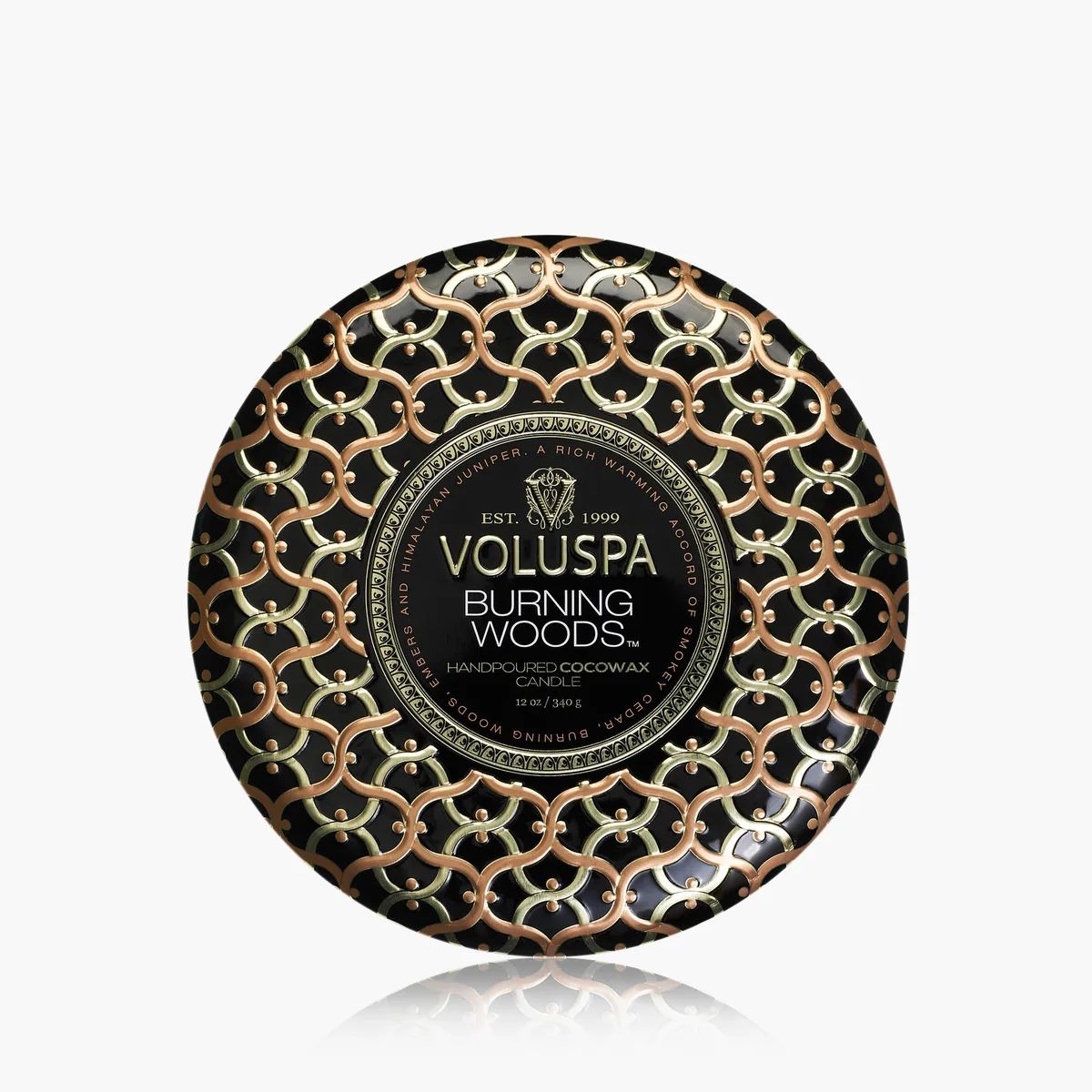 3 Wick Tin Candle 12OZ. Burning Woods