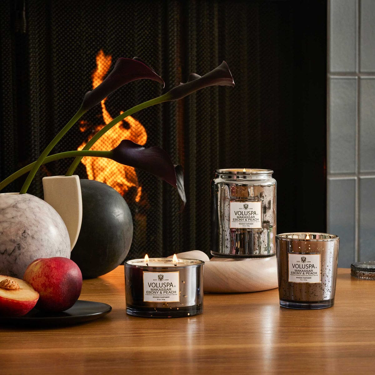 Large Jar 18oz. Makassar Ebony & Peach