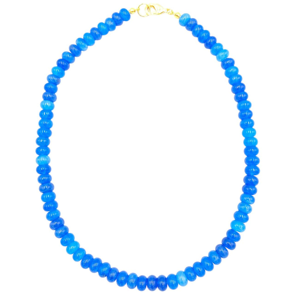 Collar Bolitas piedra natural colores