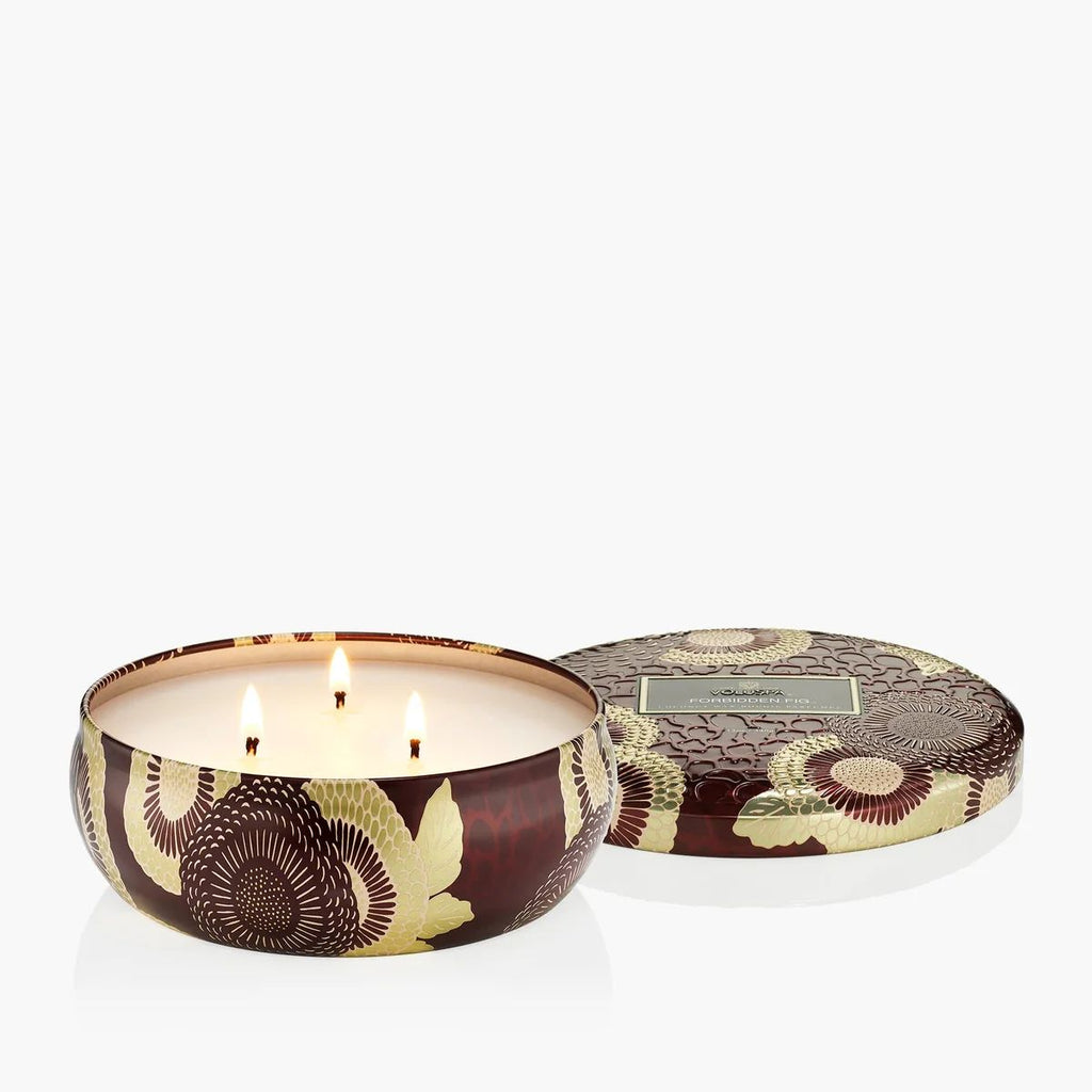 3 Wick Tin Candle 12OZ. Forbidden Fig